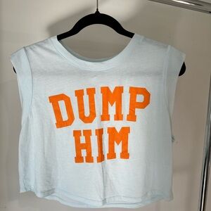 Barstool Dump Him Cropped Blue Tank - Size M